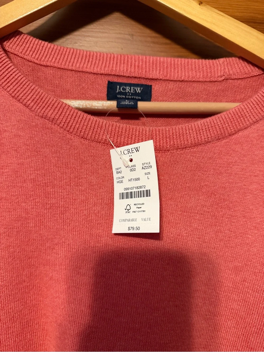 J. Crew Women’s Crewneck Sweater in Coral